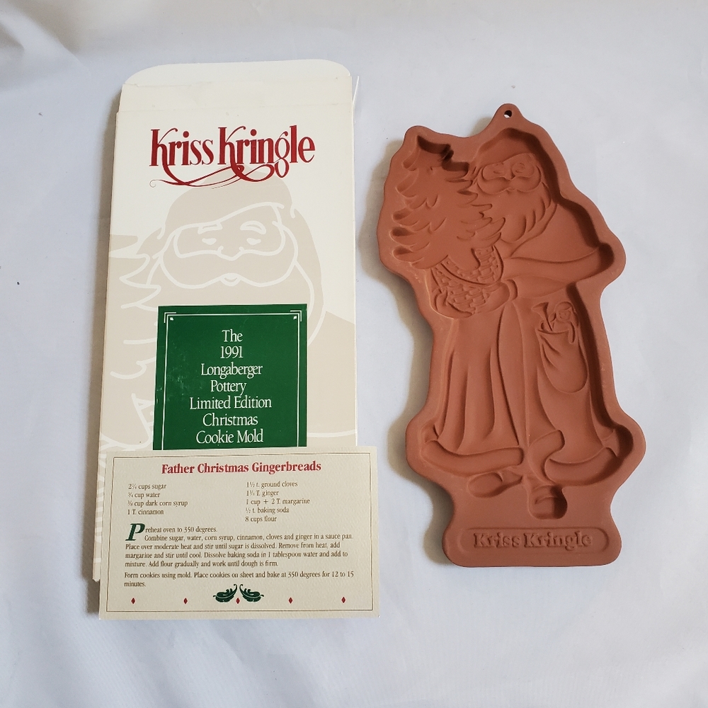 Longaberger Pottery Kriss Kringle Cookie Mold